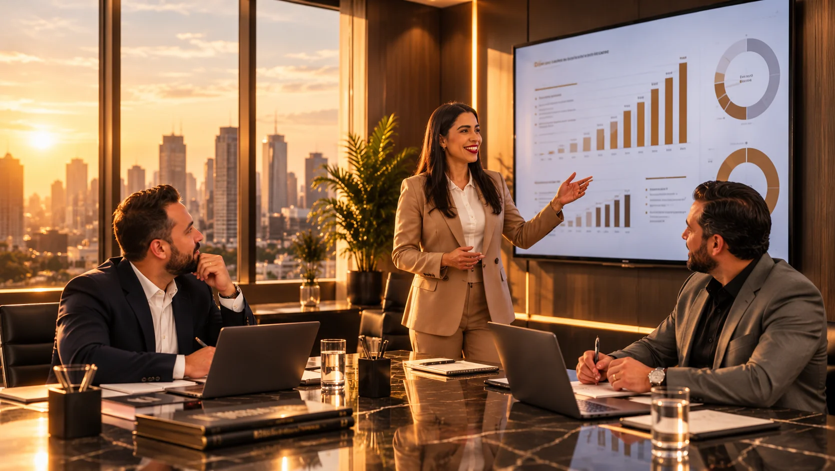 Apresentação de proposta em uma reunião corporativa